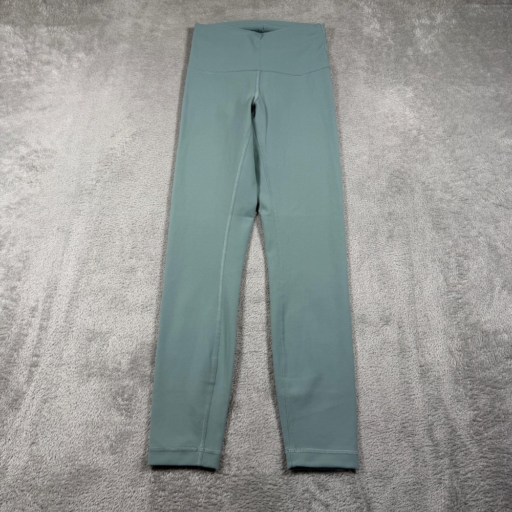 Lululemon Wunder Train Leggings Womens 4 Green High Rise 25" Ankle Yoga